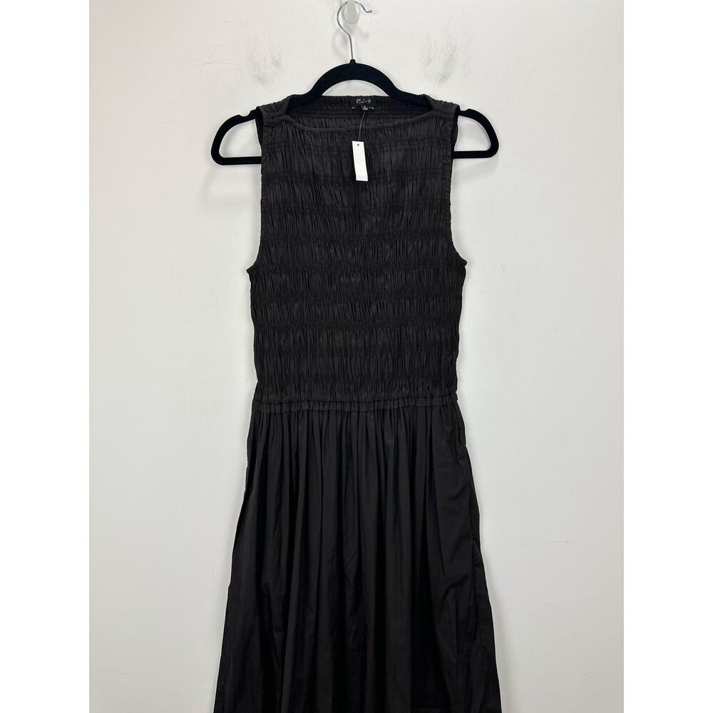 Madewell The Melody Smocked Midi Dress Cotton Molasses Brown A Line Small NWT - Picture 8 of 14